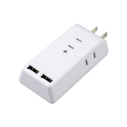 雷ガード付トリプルタップ3AC+2USB2.4Aホワイト_H6TK5002UWH_YAZAWA(ヤザワコーポレーション)