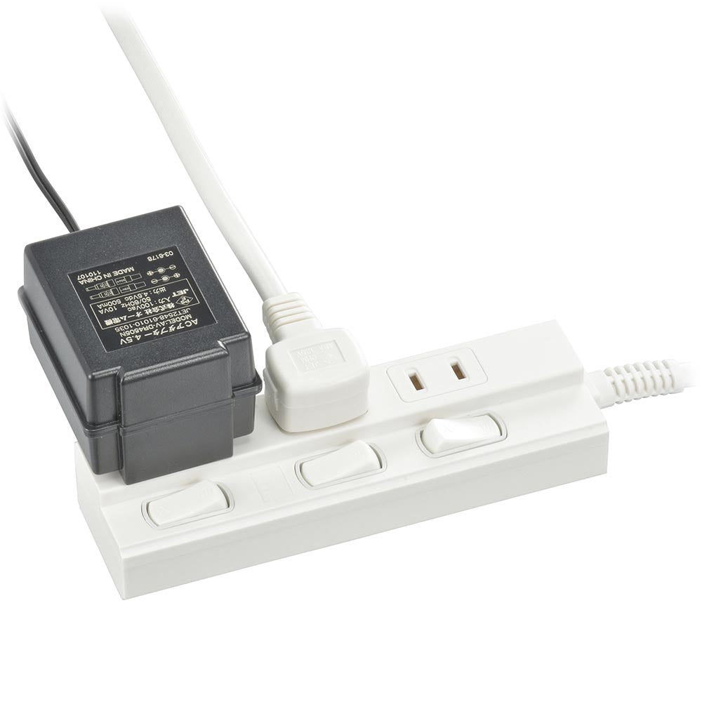 個別スイッチ付節電タップ(3個口/1m/L型プラグ/PBT樹脂使用/二重被ふくコード/ホワイト)_00-1595_HS-TP31EDLP22_OHM(オーム電機)