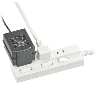 個別スイッチ付節電タップ(3個口/1m/L型プラグ/PBT樹脂使用/二重被ふくコード/ホワイト)_00-1595_HS-TP31EDLP22_OHM(オーム電機)