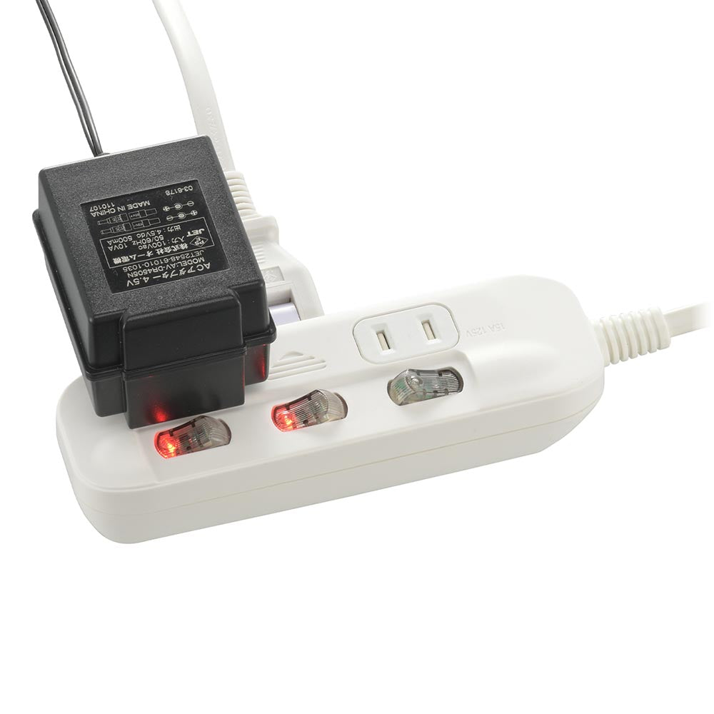 個別スイッチ付節電タップ交互コンセント(3個口/2m/LEDランプ付/L型プラグ/ホコリシャッター)_00-1652_HS-TP32ADW22_OHM(オーム電機)