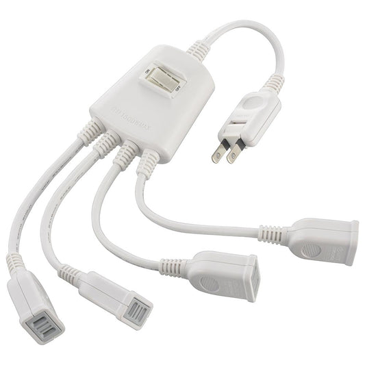 電源分配コード(集中スイッチ付き/難燃・耐熱ボディ/4個口/ホワイト)_00-1985_HS-TP4C10V3-W_OHM(オーム電機)