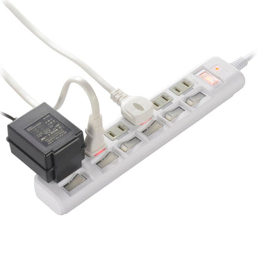 発煙ガード節電タップ(6個口/L型プラグ/コード長2m/1500W以下/過電流防止ブレーカー付/個別スイッチ付/ホワイト)_00-5282_HS-T62BHL3-W_OHM(オーム電機)