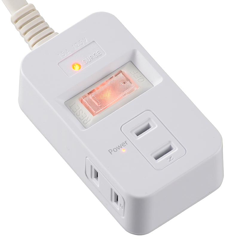 発煙ガードスイッチ・雷ガード付安全タップ(3個口/3m/ホワイト)_00-5346_HS-TP33HS3-W_OHM(オーム電機)