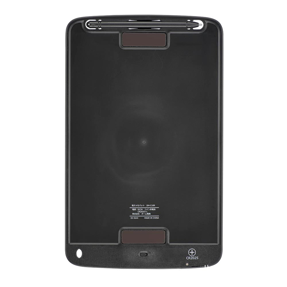 電子メモパッド(10インチ相当/レインボーカラー/専用スタイラスペン&ペンホルダー付/163g/1.5mm太字タイプ/背面マグネット付 )_00-5644_JIM-C10R_OHM(オーム電機)