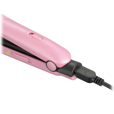 モバイルヘアアイロン(USB給電式/機内持込可/ピンク)_00-5690_HB-HIUD-P_OHM(オーム電機)