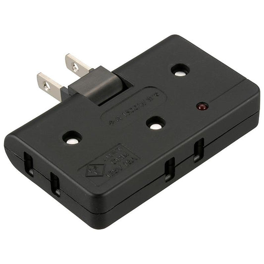 雷ガード付 コーナータップ 3個口(ブラック)_00-6939_HS-AKS3PBT-K_OHM(オーム電機)