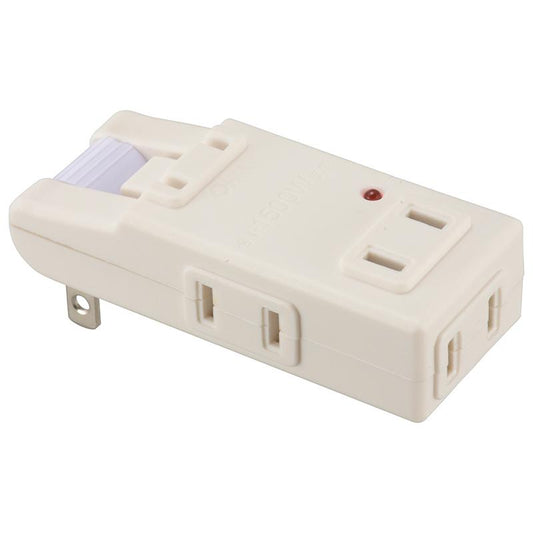 雷ガード付 マイクロタップ(プラグ収納式 /4個口/ホワイト)_00-6969_HS-AKS4PBT-W_OHM(オーム電機)