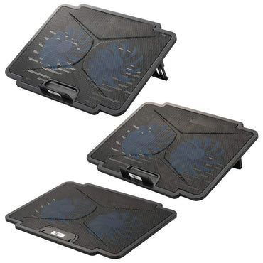 ノートパソコンクーラー(ファン2基搭載/無段階風量調整/11.6~15inchノートPC対応/6段階角度調整)_01-0043_PCーSC01ーK_OHM(オーム電機)