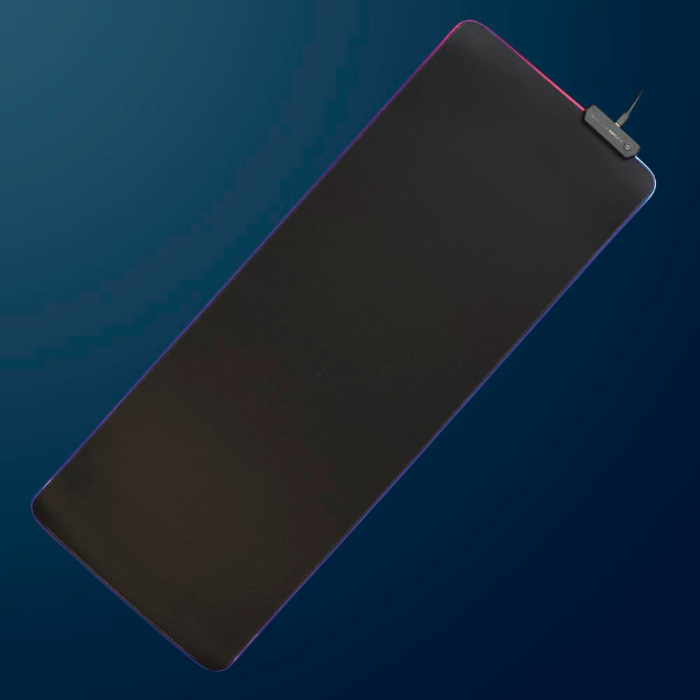 ゲーミングマウスパッドL(LEDイルミネーション/W800×H300×D4mm/560g/USB給電Type-C/ブラック)_01-0067_PC-SMRGB02-K_OHM(オーム電機)