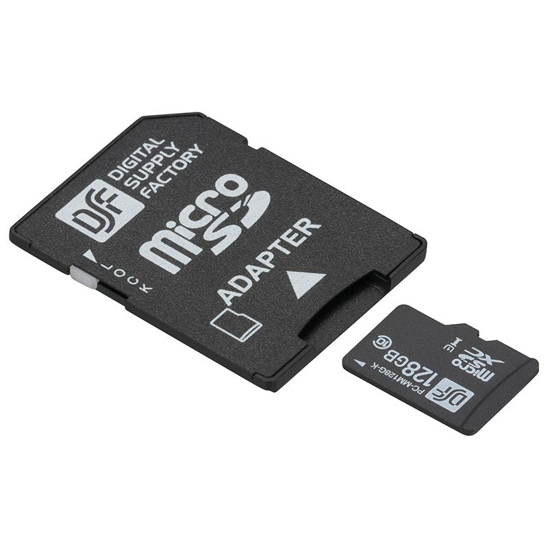 マイクロSDXCメモリーカード(128GB/防水性能IPX7防浸形/CLASS10)_01-0758_PC-MM128G-K_OHM(オーム電機)