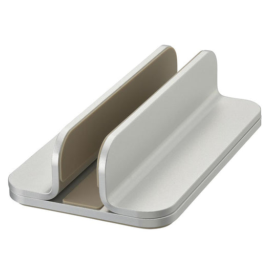 縦置きノートPCスタンド(幅調節10~45mm/質量384g/アルミ合金+シリコン)_01-3624_OA-S04S-S_OHM(オーム電機)