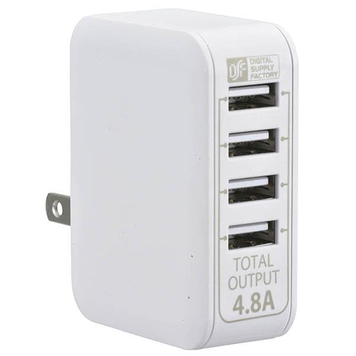 01-3745_MAV-AU48-W_ACアダプター USB電源タップ(4ポート/4.8A/ホワイト)_OHM オーム電機