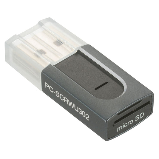 【USB Type-Aコネクタ接続】microSD専用超小型カードリーダー(USB3.2Gen1/4.5g/グレー)_01-3967_PC-SCRWU302-H_OHM(オーム電機)