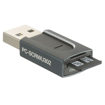 【USB Type-Aコネクタ接続】microSD専用超小型カードリーダー(USB3.2Gen1/4.5g/グレー)_01-3967_PC-SCRWU302-H_OHM(オーム電機)