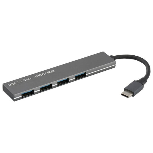 【USB Type-Cコネクタ接続】USB3.2Gen1×4ポートハブ(アルミボディ)_01-3974_PC-SH4PC06-H_OHM(オーム電機)