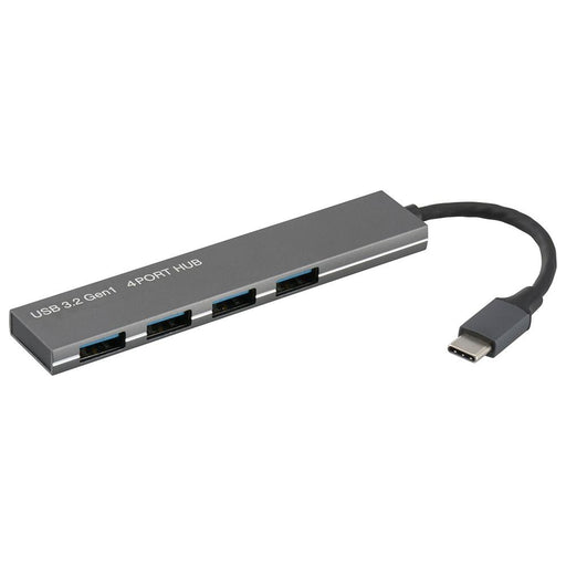 【USB Type-Cコネクタ接続】USB3.2Gen1×4ポートハブ（アルミボディ）_01-3974_PC-SH4PC06-H_OHM（オーム電機）