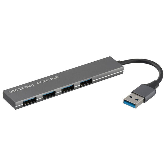 【USB Type-Aコネクタ接続】USB3.2Gen1×4ポートハブ(アルミボディ)_01-3975_PC-SH4P307-H_OHM(オーム電機)