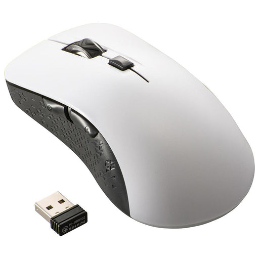 ワイヤレス静音ブルーLEDマウス(抗菌/5ボタン/Lサイズ/USB充電式 Type-A/ホワイト)_01-3983_PC-SMW21BS5LR-W_OHM(オーム電機)