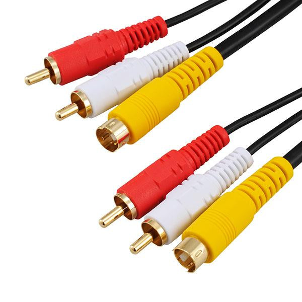 S端子付 ビデオ接続コード ピンプラグ×2+S-ピンプラグ×2+S 2m_01-5136_VIS-C20S2R-K_OHM(オーム電機)