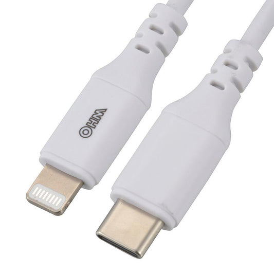 USB ライトニングケーブル(USB Type-C/1.8m/ホワイト)_01-7123_SIP-L18CH-W_OHM(オーム電機)