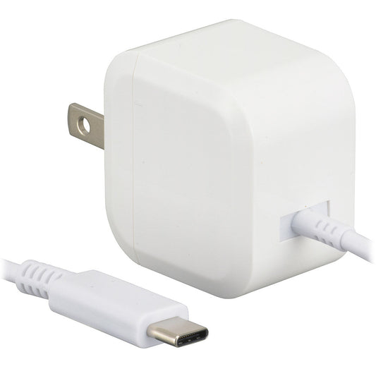 AC充電器(Type-C×1ケーブル一体型/出力2.4A/ケーブル長1.5m/ホワイト)_01-7163_MAV-AC12W-W_OHM(オーム電機)