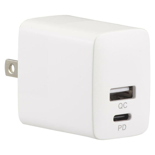 AC充電器(PD対応USB Type-C/QC3.0対応 Type-A/MAX20W出力/ホワイト)_01-7172_MAV-AQP20W-W_OHM(オーム電機)