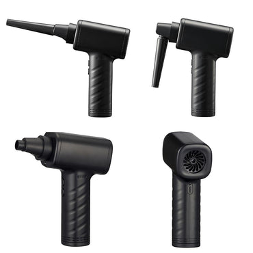 充電式電動エアダスター(風量3段階/LEDライト付/アタッチメント6点付/収納ポーチ付/ブラック)_01-7231_OA-MAD01-K_OHM(オーム電機)