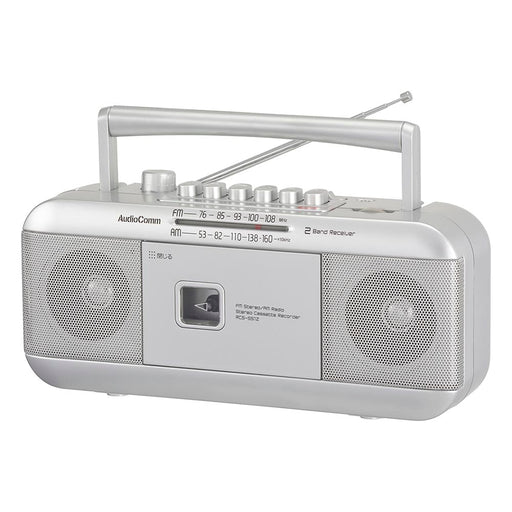 ステレオラジオカセットレコーダ(口径77mmスピーカー2基/ワイドFM/11W/シルバー)_03-5011_RCS-551Z_OHM(オーム電機)