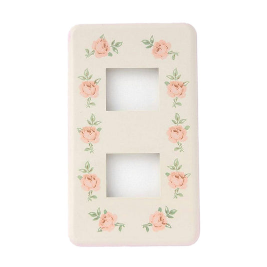 スイッチプレート スイートローズ2口用_04-7541_SR-C-ML-I2_OHM(オーム電機)