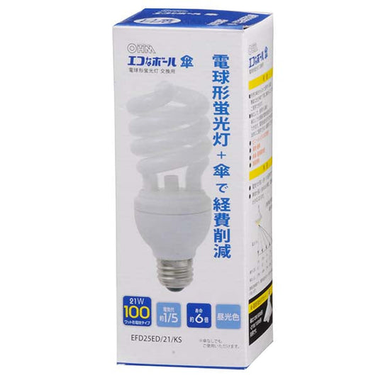 エコナボール 交換球 21W E26 昼光色_04-8359_EFD25ED/21/KS_OHM(オーム電機)