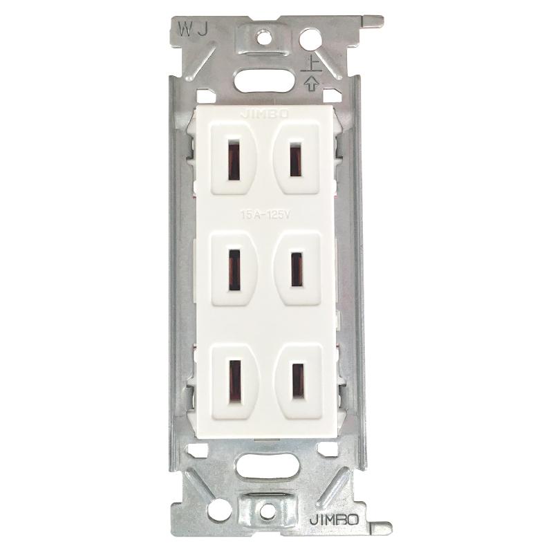 埋込コンセント 3口(1500Wまで/ホワイト)_04-8967_HS-U153J_OHM(オーム電機)