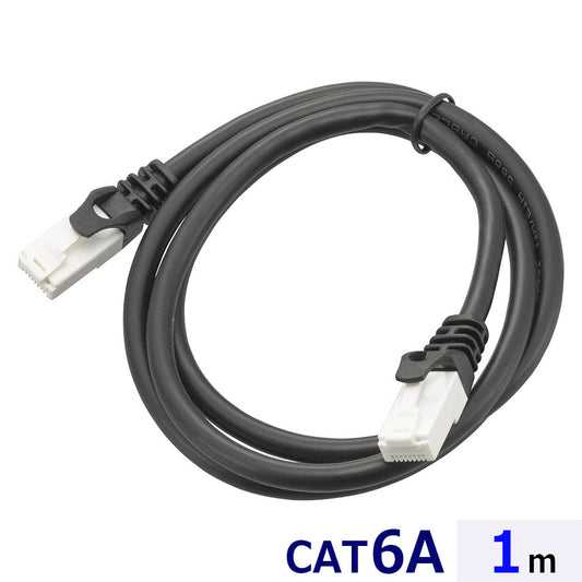 LANケーブル【ツメ折れ防止設計】(カテゴリー6A/高速10Gbps/ストレート/1m/ブラック)_05-1070_PC-N6A10-K_OHM(オーム電機)