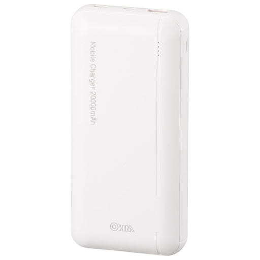 モバイルチャージャー（Type-A,Type-C,micro-B/20000mAh/PD対応/ホワイト）_05-1186_SMP-JV51W_OHM（オーム電機）