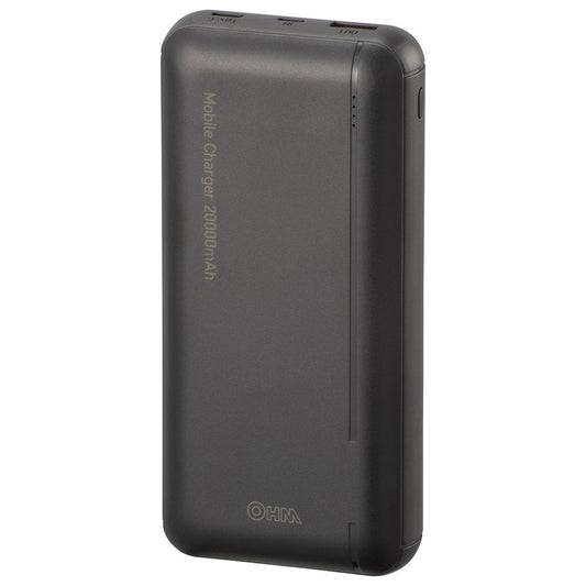 モバイルチャージャー(Type-A,Type-C,micro-B/20000mAh/PD対応/ブラック)_05-1187_SMP-JV51K_OHM(オーム電機)