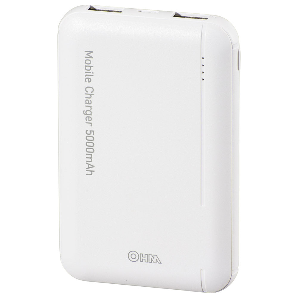 モバイルチャージャー(Type-A×2、Type-C、micro-B/5000mAh/ホワイト)_05-1190_SMP-JV52W_OHM(オーム電機)