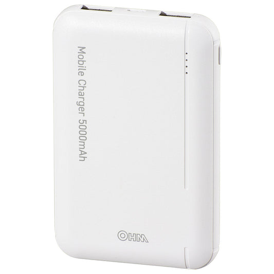 モバイルチャージャー(Type-A×2、Type-C、micro-B/5000mAh/ホワイト)_05-1190_SMP-JV52W_OHM(オーム電機)