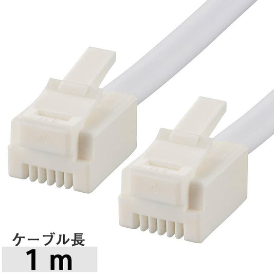 ツイスト+シールド モジュラーケーブル(1m/ホワイト)_05-2621_TEL-C2621T_OHM(オーム電機)