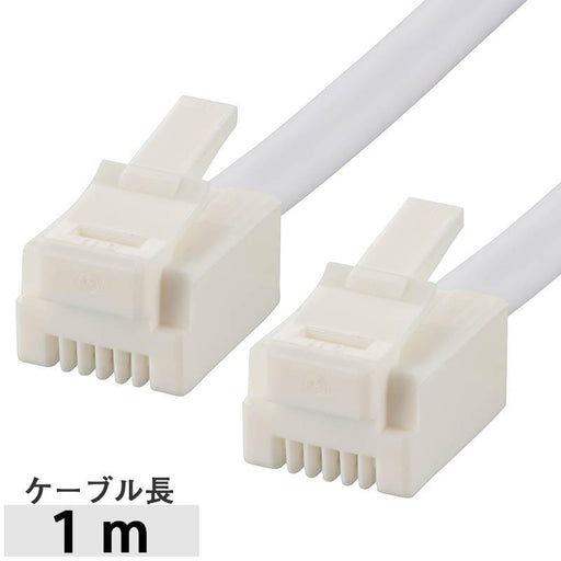 ツイスト+シールド モジュラーケーブル(1m/ホワイト)_05-2621_TEL-C2621T_OHM オーム電機