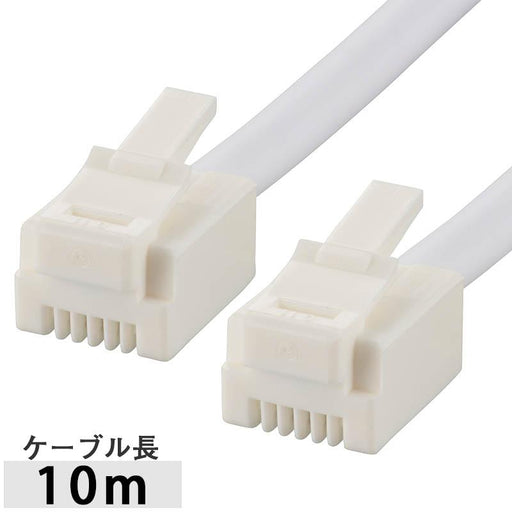 ツイスト+シールド モジュラーケーブル(10m/ホワイト)_05-2626_TEL-C2626T_OHM オーム電機