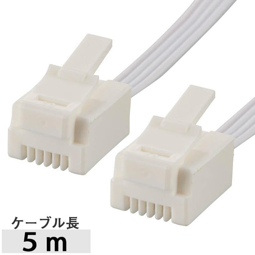 ストロング&スリムコード(5m/ホワイト)_05-2635_TEL-C2635S_OHM オーム電機
