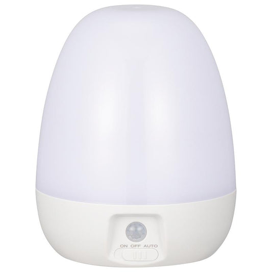 LEDナイトライト(明暗・人感センサー式/単3形×3本使用/80lm/昼白色/ホワイト)_06-0141_NIT-BLA6JE-WN_OHM(オーム電機)