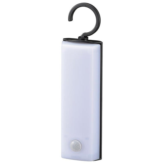LEDセンサーライト(フック型/明暗+人感センサー/単4×4本使用/60lm/昼白色/防水性能IPX4/ブラック)_06-0145_LS-B60JF-4_OHM(オーム電機)