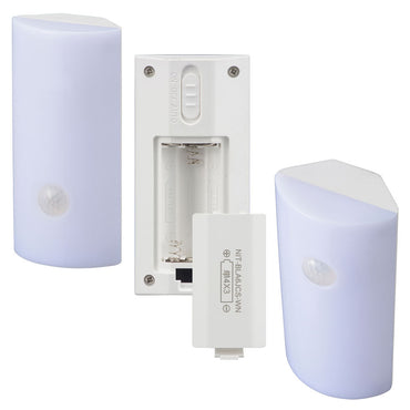 LEDナイトライト(明暗+人感センサー/60lm/昼白色/保護等級IPX4/単4形×3本使用/点灯保持時間10秒)_06-1634_NIT-BLA6JCS-WN_OHM(オーム電機)