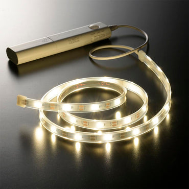 LEDテープライト【乾電池式】(明暗+人感センサー/100 lm/長さ1m/点灯色白色/単3形×4本付属/連続点灯26時間)_06-1729_NIT-BLA6TB10_OHM(オーム電機)