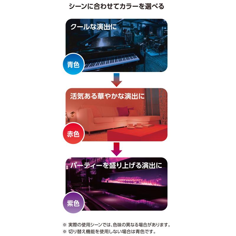 LED電球(E17/広配光230°/密閉形器具対応/青・赤・紫3カラー切替機能付/青スタート)_06-3446_LDA2A-G/CK-E17AH9_OHM(オーム電機)