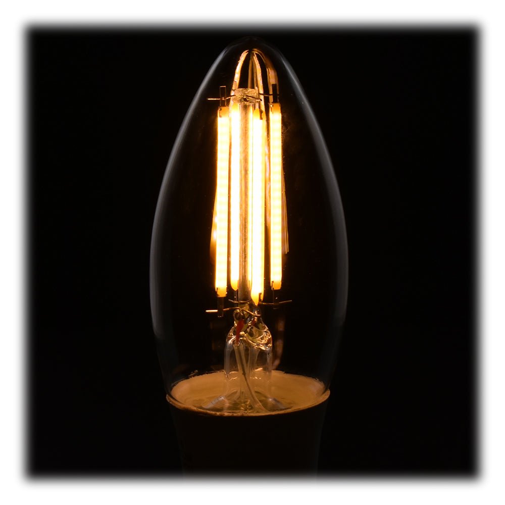 LEDフィラメントタイプ電球 シャンデリア球 クリア(40形相当/450 lm/3.2W/電球色/E12/全方向配光290°)_06-3456_LDC3L-E12 C6_OHM(オーム電機)