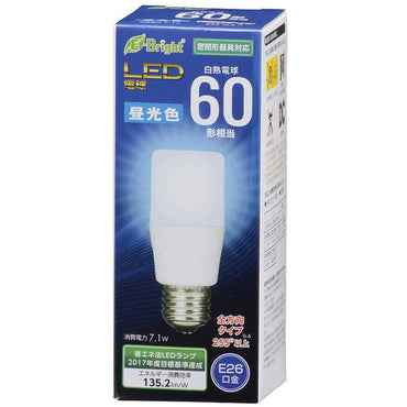 LED電球 T形(60形相当/960lm/昼光色/E26/全方向配光255°/密閉形器具対応)_06-3608_LDT7D-G AG20_OHM(オーム電機)