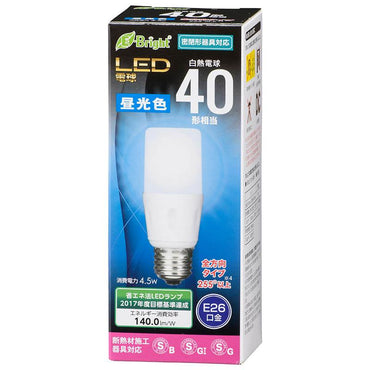 LED電球 T形(40形相当/630lm/昼光色/E26/全方向配光255°/断熱材施工器具対応/密閉形器具対応)_06-3610_LDT5D-G IS21_OHM(オーム電機)