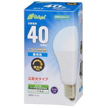 LED電球(40形相当/550lm/昼光色/E26/広配光180°/密閉形器具対応/調光器対応)_06-3618_LDA5D-G/D AS20_OHM(オーム電機)