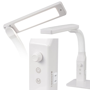 LED学習スタンド(無段階調光/JIS規格AA形相当/タッチ式調色スイッチ/昼光色・電球色1000 lm、昼白色1100 lm/ホワイト)_06-3685_DS-LE95CG-W/RA93_OHM(オーム電機)